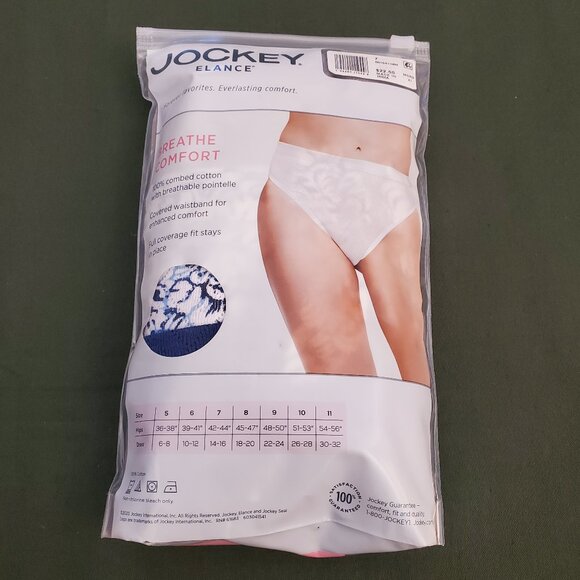 Jockey Elance French Cut Brief Cotton Women Underwear 3 Pack Size 7 - Picture 2 of 5